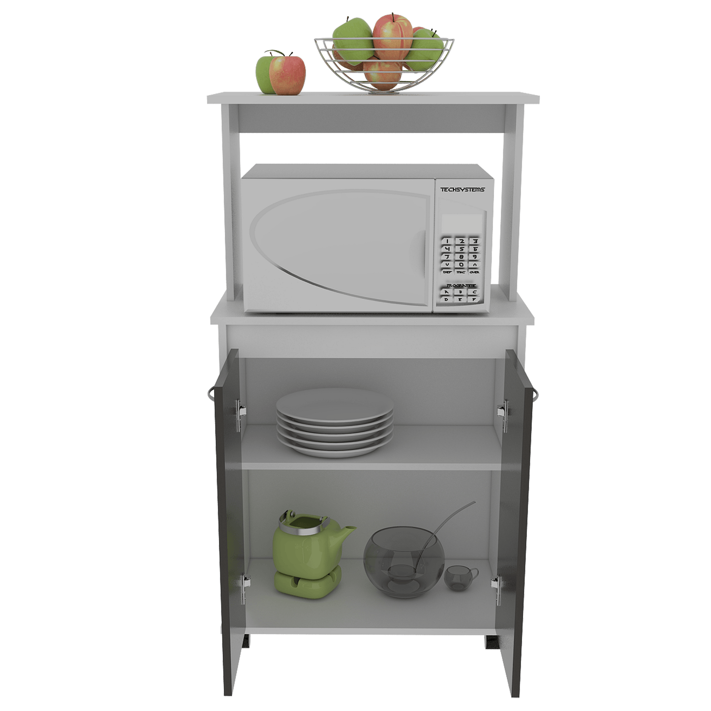Mueble Microondas Bajo Italia Rta Blanco + Wengue