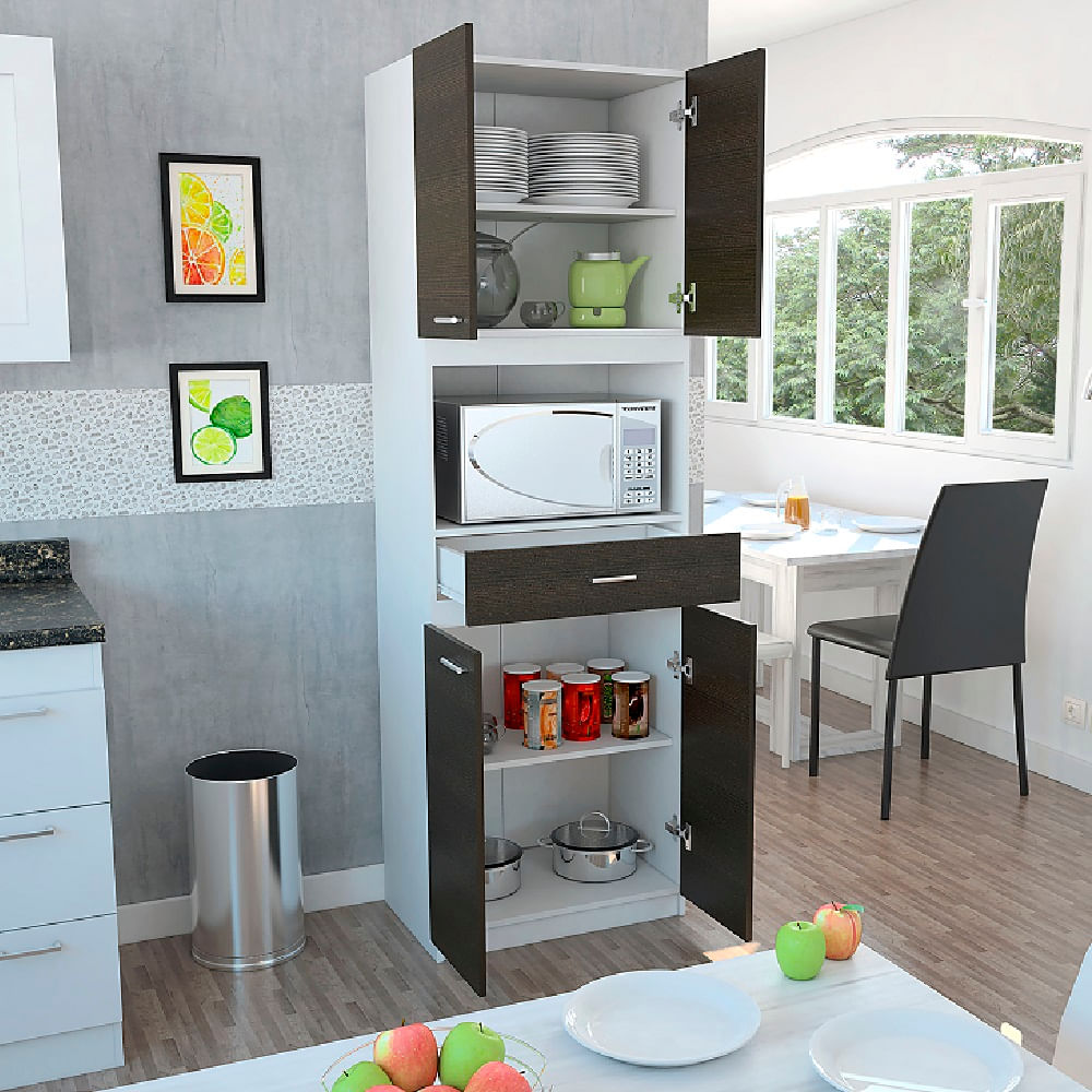 Modulo Microondas Bau Blanco+Wengue