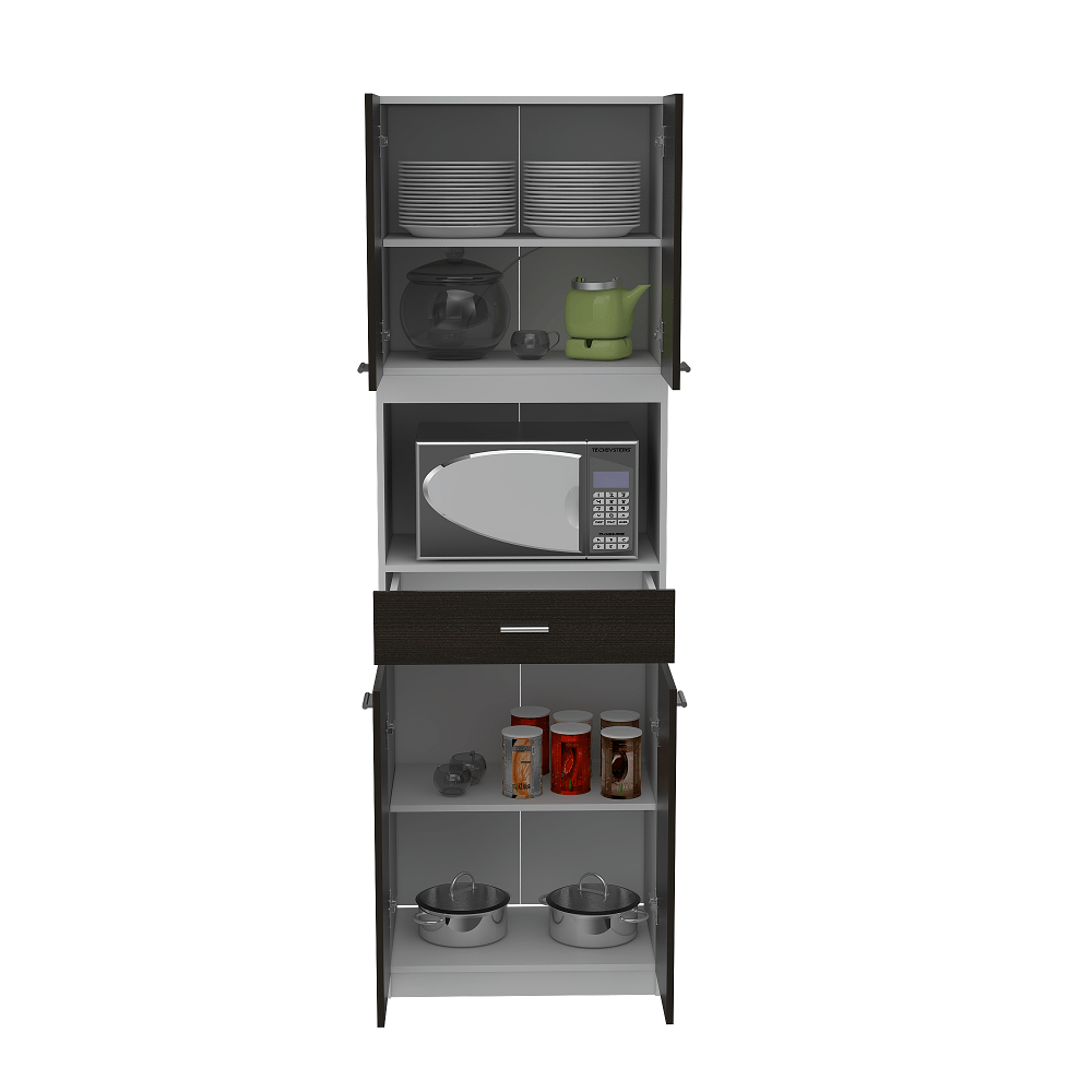 Modulo Microondas Bau Blanco+Wengue