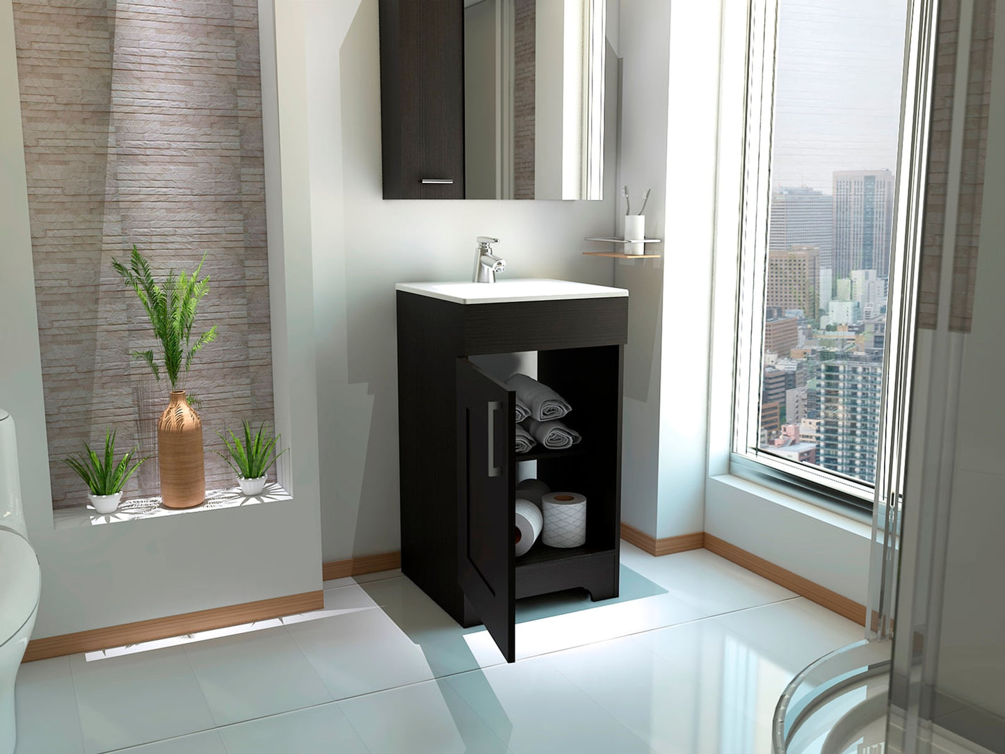 Mueble Lavamanos Barcelona 2 Rta Wengue N/A