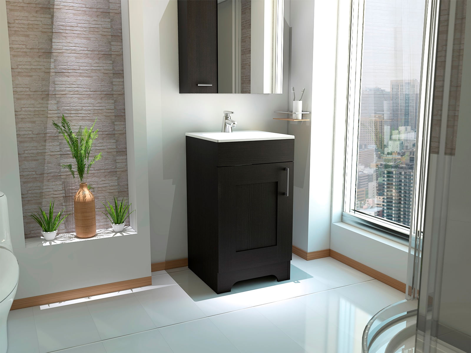 Mueble Lavamanos Barcelona 2 Rta Wengue N/A