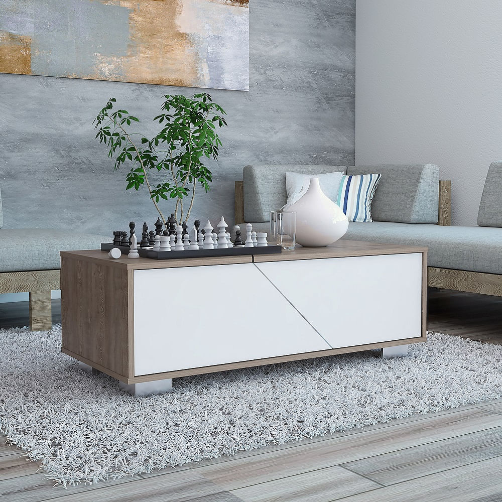 Mesa De Centro Fraktal Blanco+Miel