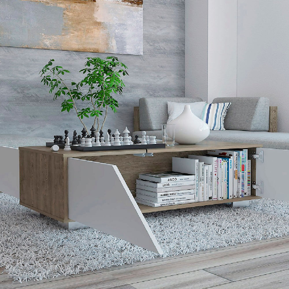 Mesa De Centro Fraktal Blanco+Miel