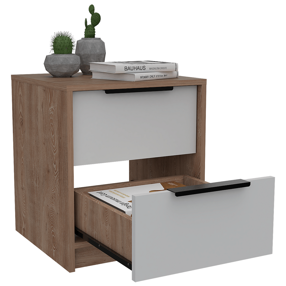 Mesa De Noche Kaia Miel+Blanco N/A