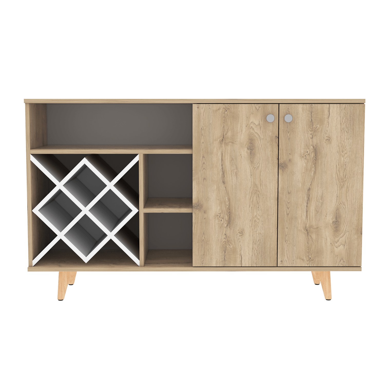 Mueble Bar Vithi Rta Macadamia + Blanco
