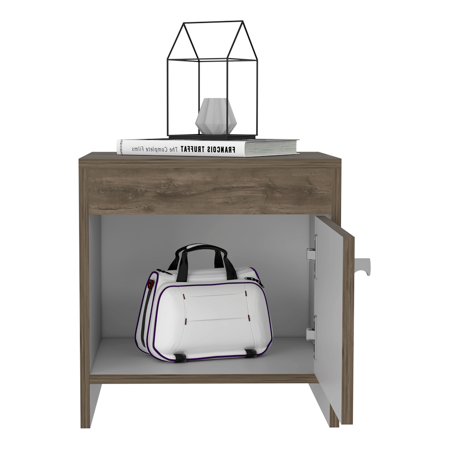 Mesa De Noche Colore Rta Bellota + Blanco