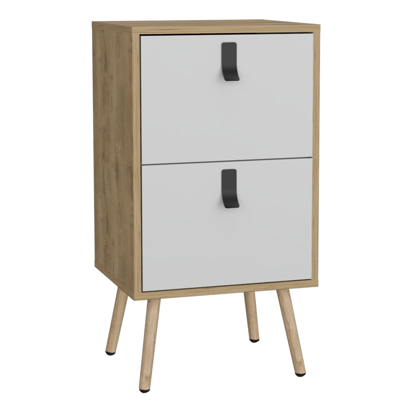 Mesa De Noche 2 Cajon Huna Rta Blanco Macadamia