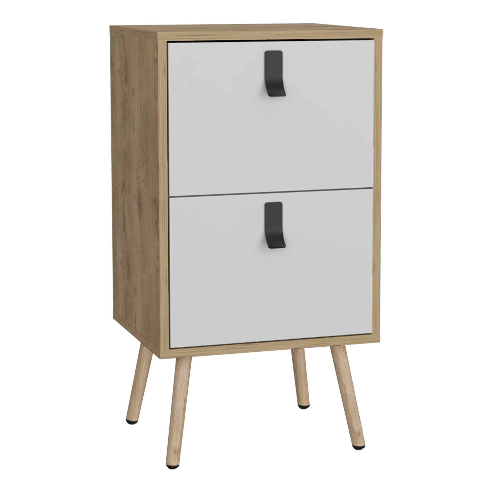 Mesa De Noche 2 Cajon Huna Rta Blanco Macadamia