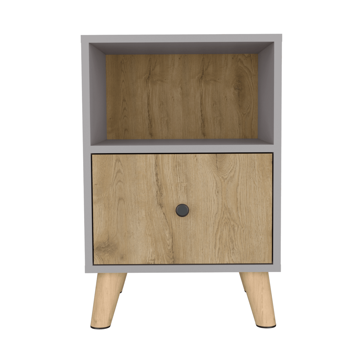 Mesa De Noche Hamilton Rta Gris Macadamia