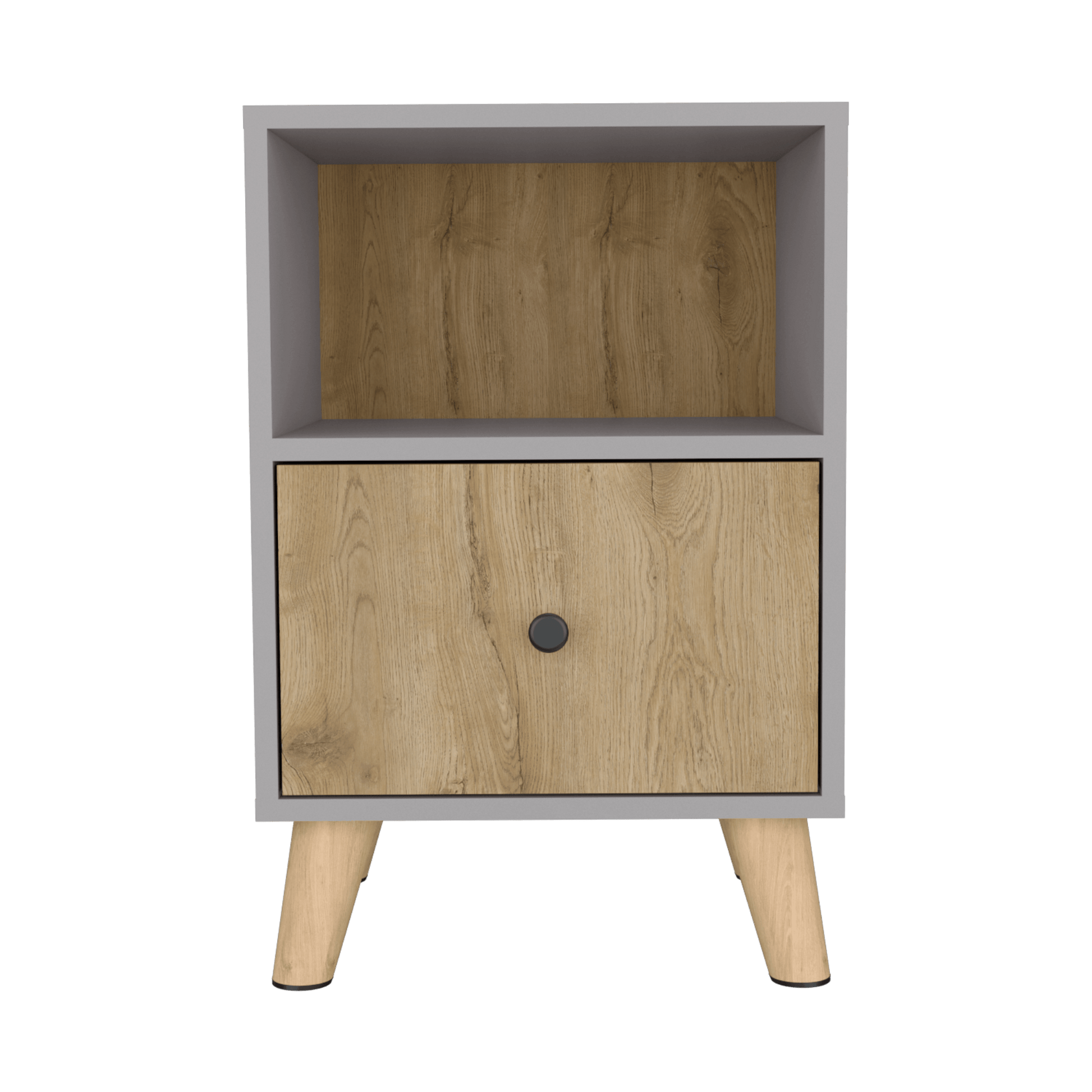 Mesa De Noche Hamilton Rta Gris Macadamia