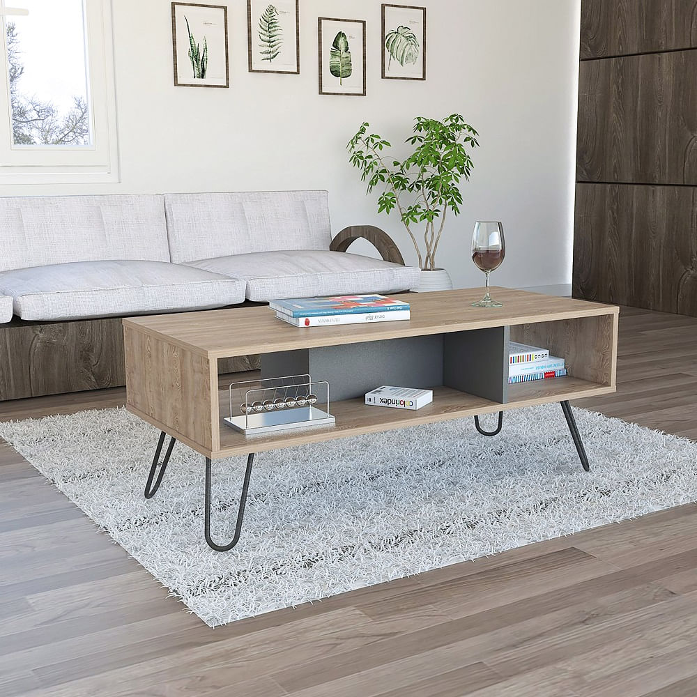 Mesa De Centro Vassek Miel+Plomo N/A