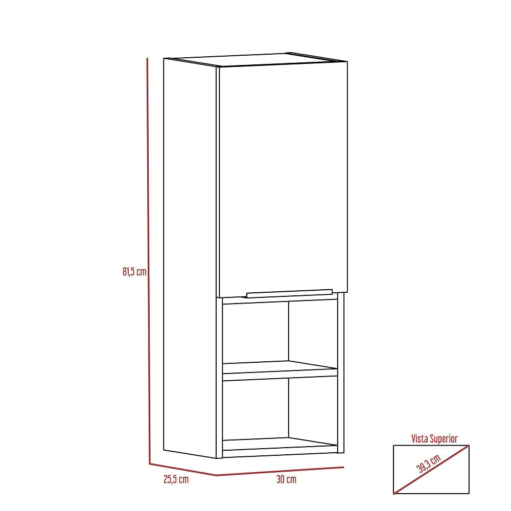 Mueble Auxiliar De Baño Mila Sombra+Miel