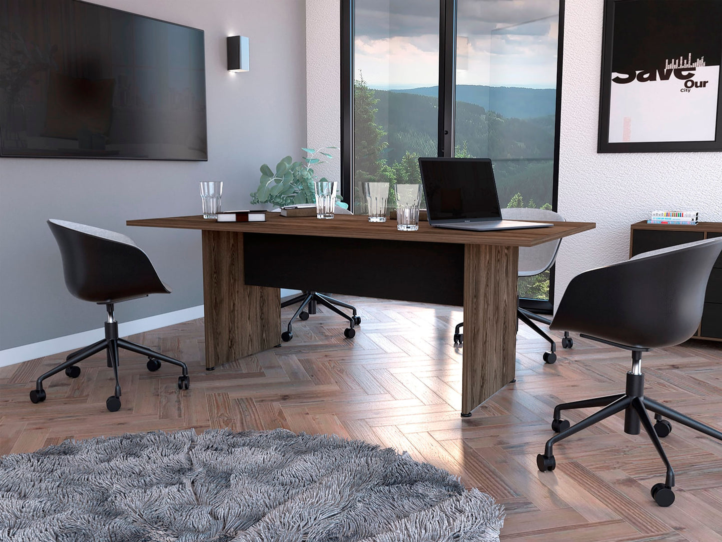 Mesa De Reunion Home Office M 200 Rta Wengue Milan