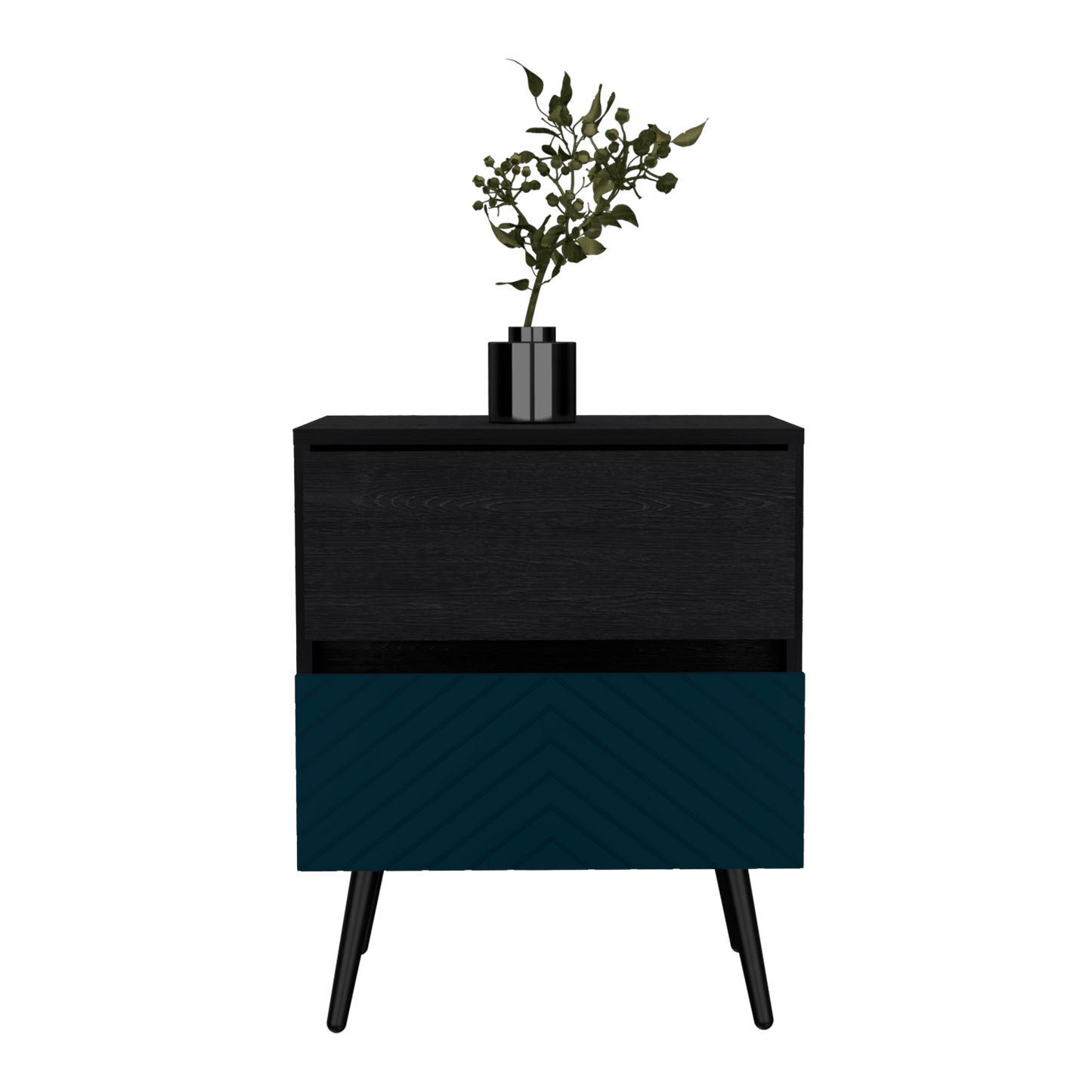 Nochero Lutso 2Cajon 60 X 50  Roble Negro Aqua