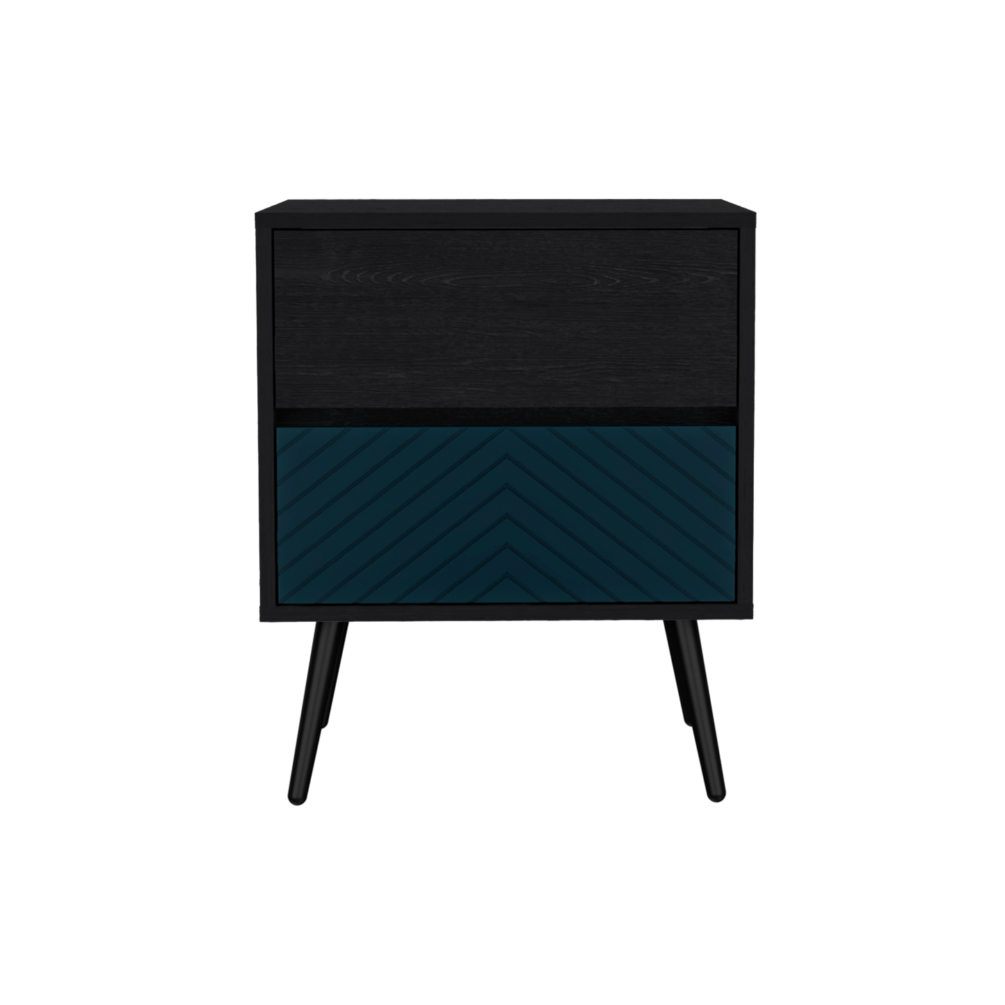 Nochero Lutso 2Cajon 60 X 50  Roble Negro Aqua