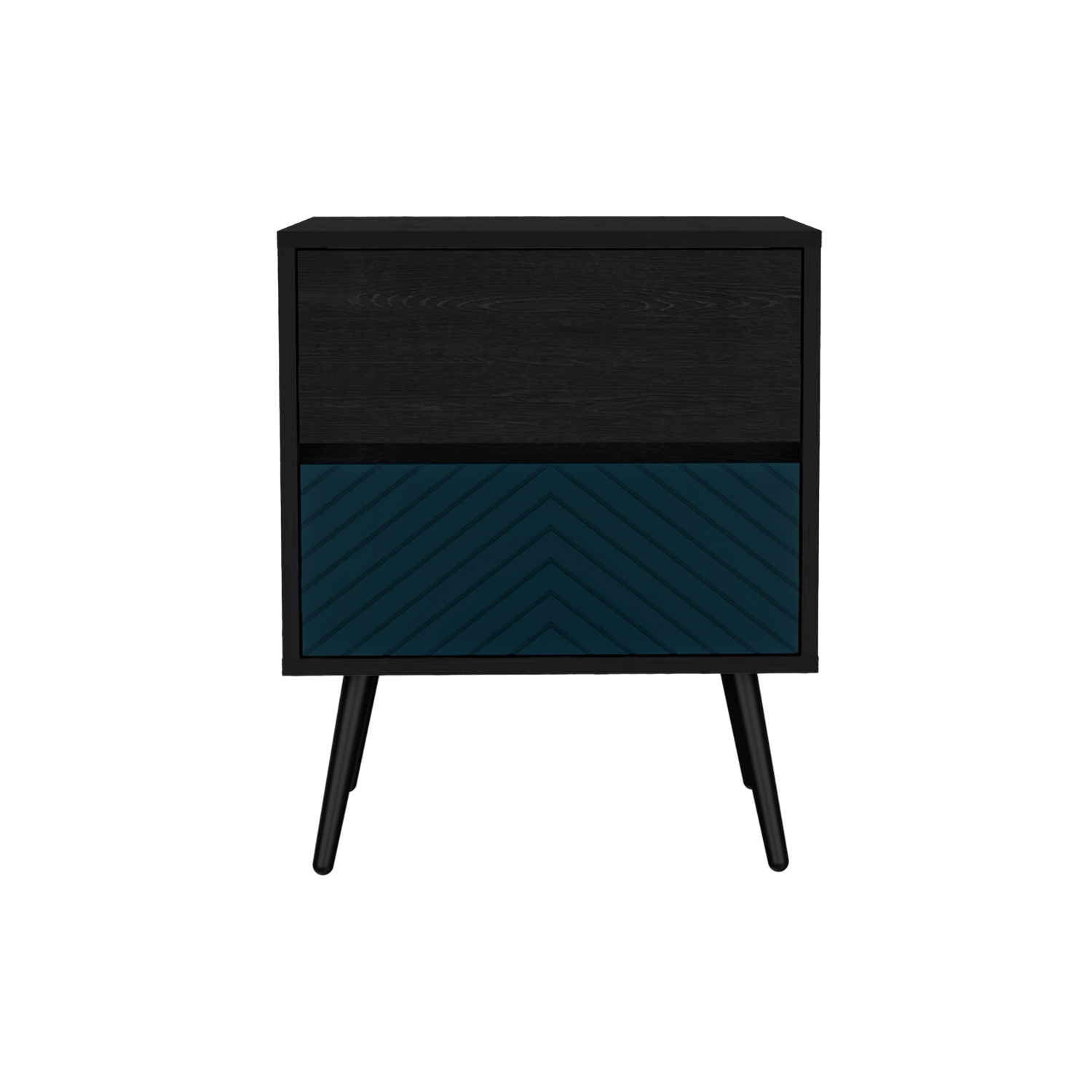 Nochero Lutso 2Cajon 60 X 50  Roble Negro Aqua