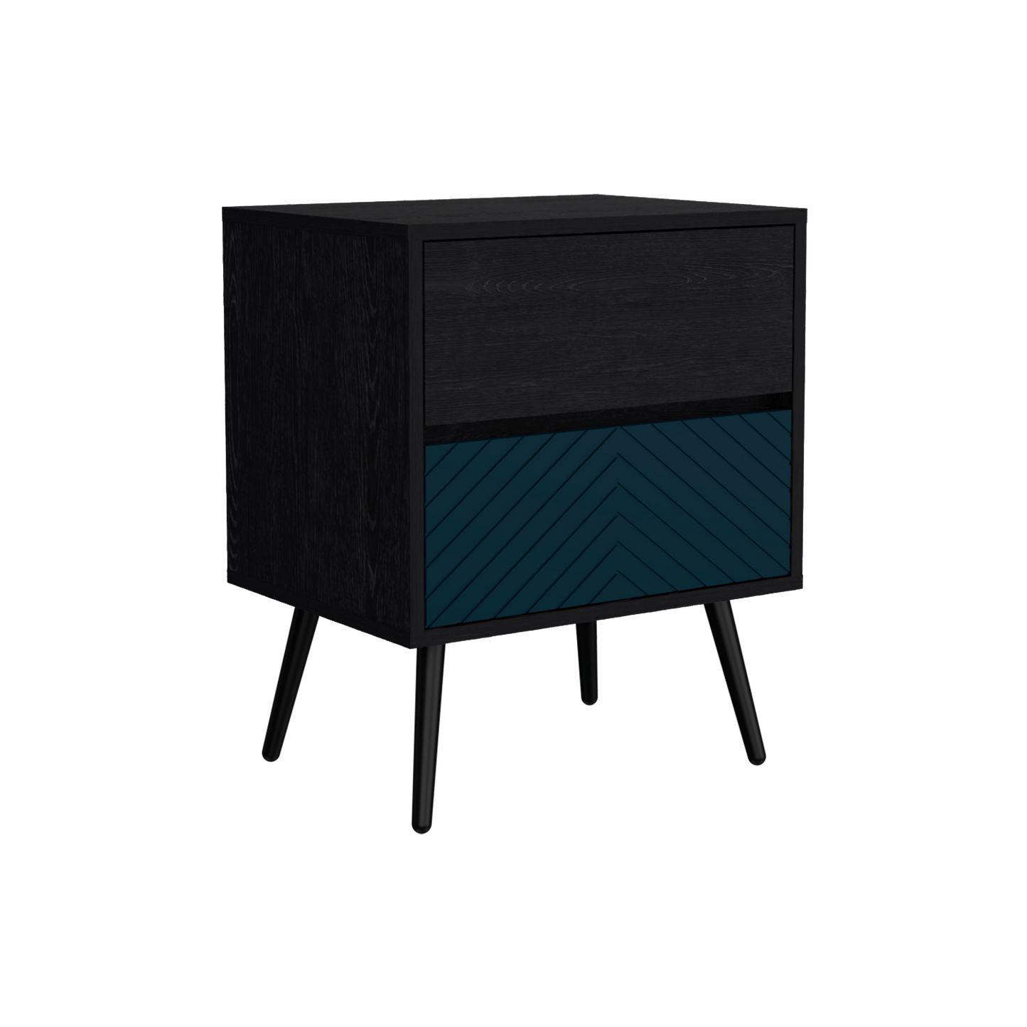 Nochero Lutso 2Cajon 60 X 50  Roble Negro Aqua