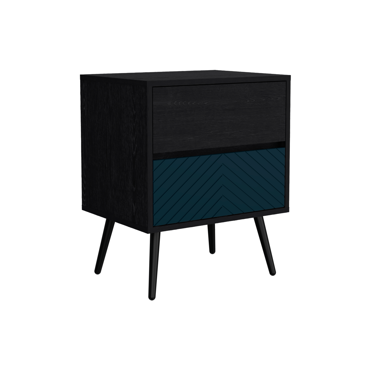 Nochero Lutso 2Cajon 60 X 50  Roble Negro Aqua
