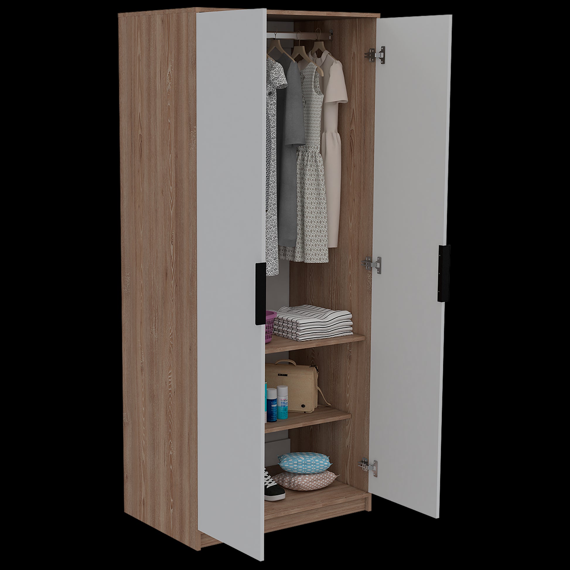Armario Kaia 190 X 80 X 52 Rta Miel + Blanco