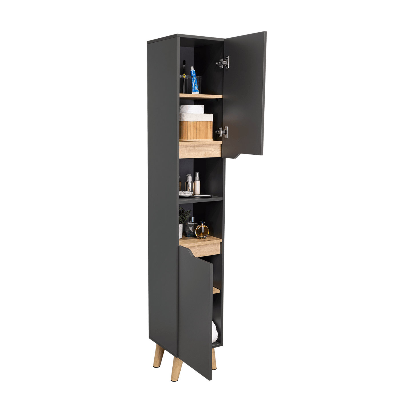 Mueble Para Baño Alto Laurent 180X30X33 Rta Plomo Duna