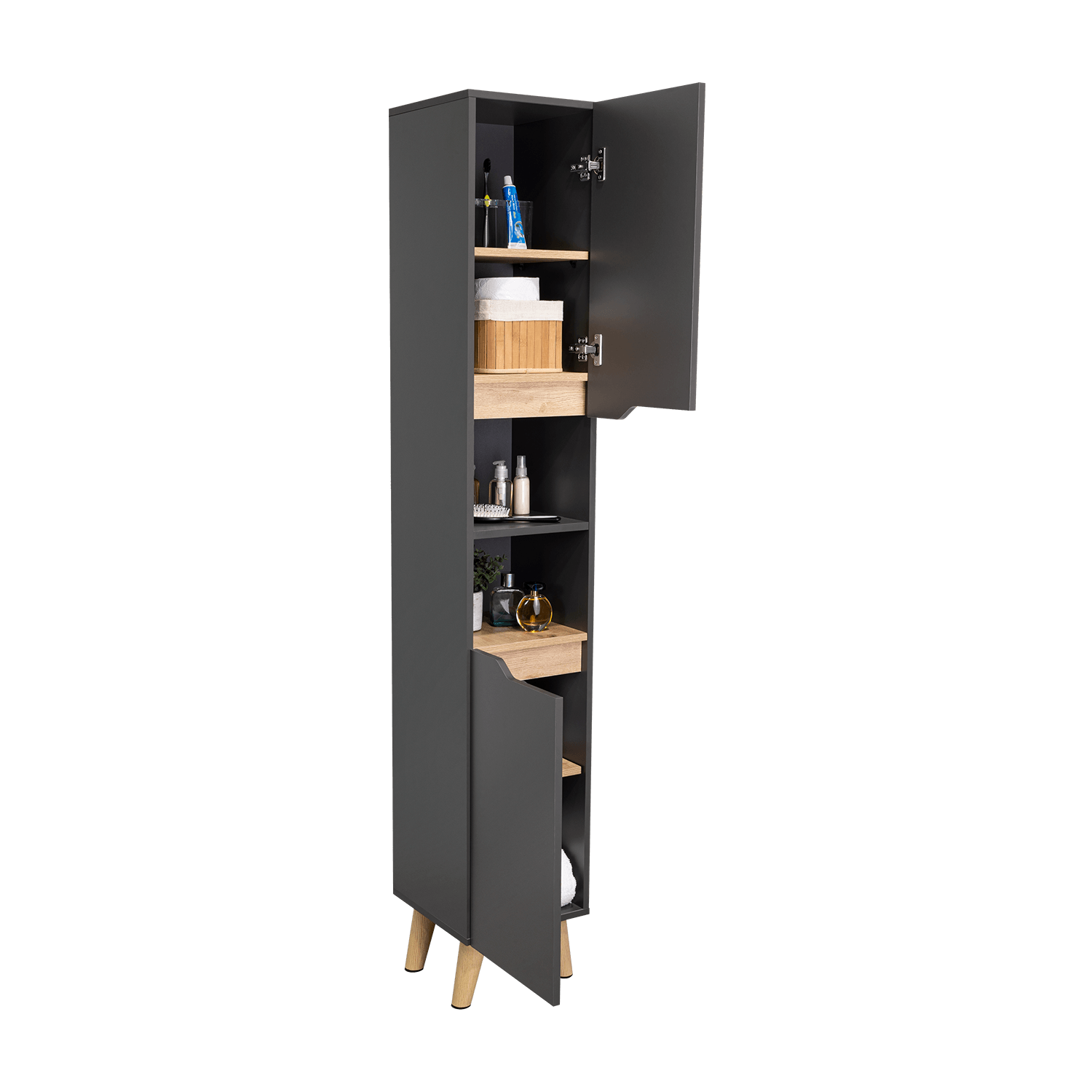 Mueble Para Baño Alto Laurent 180X30X33 Rta Plomo Duna