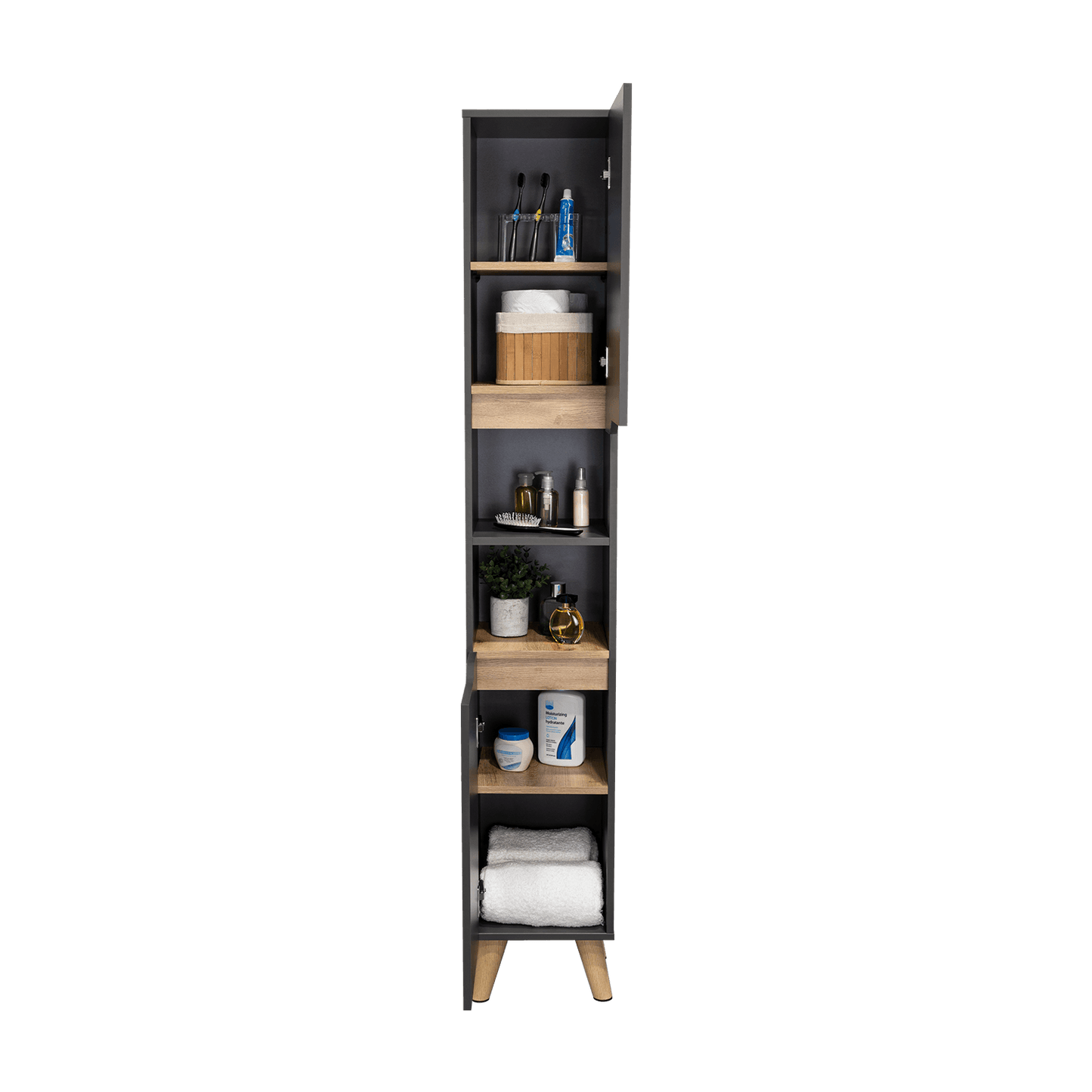 Mueble Para Baño Alto Laurent 180X30X33 Rta Plomo Duna