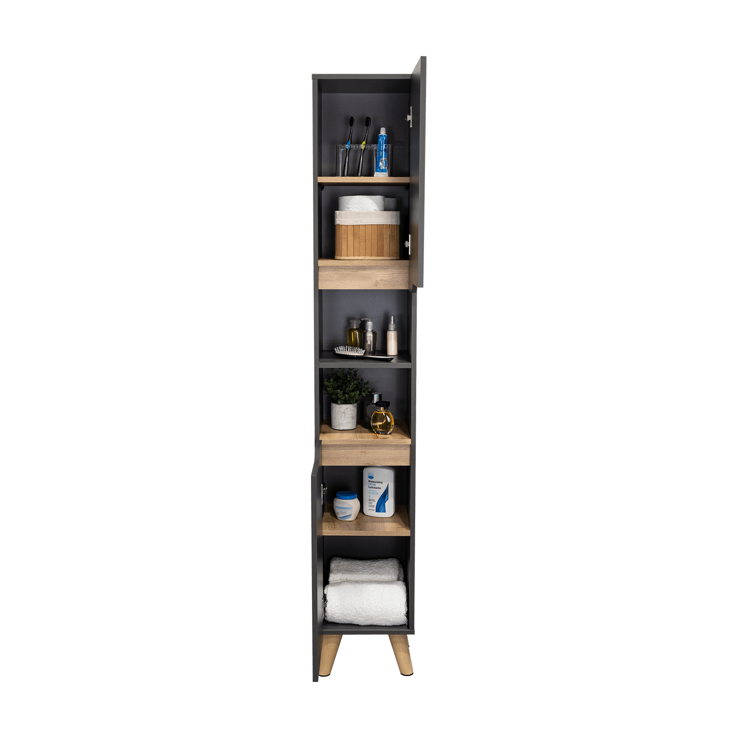 Mueble Para Baño Alto Laurent 180X30X33 Rta Plomo Duna