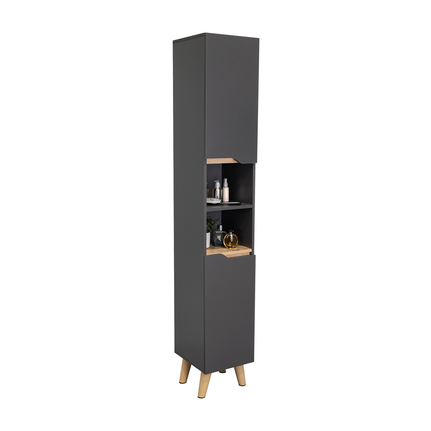 Mueble Para Baño Alto Laurent 180X30X33 Rta Plomo Duna