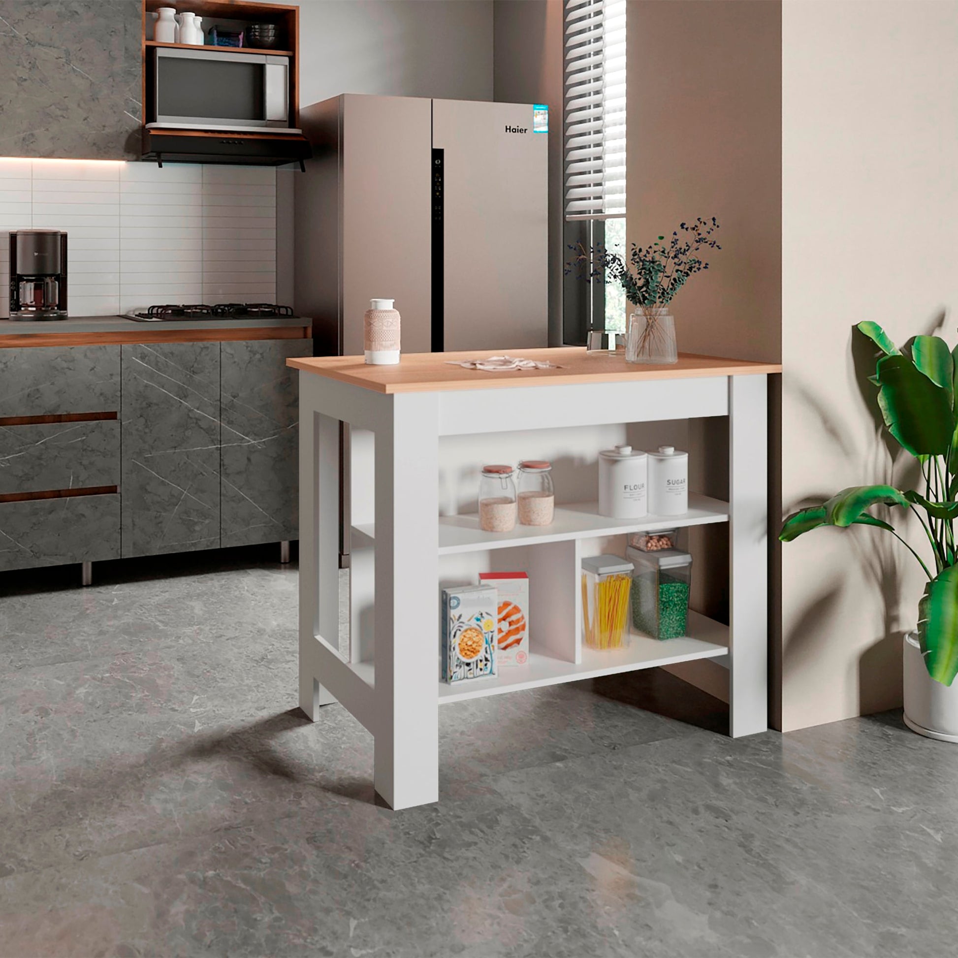 Isla Cala De Cocina 90X103 Rta Rovere Blanco Zf N/A