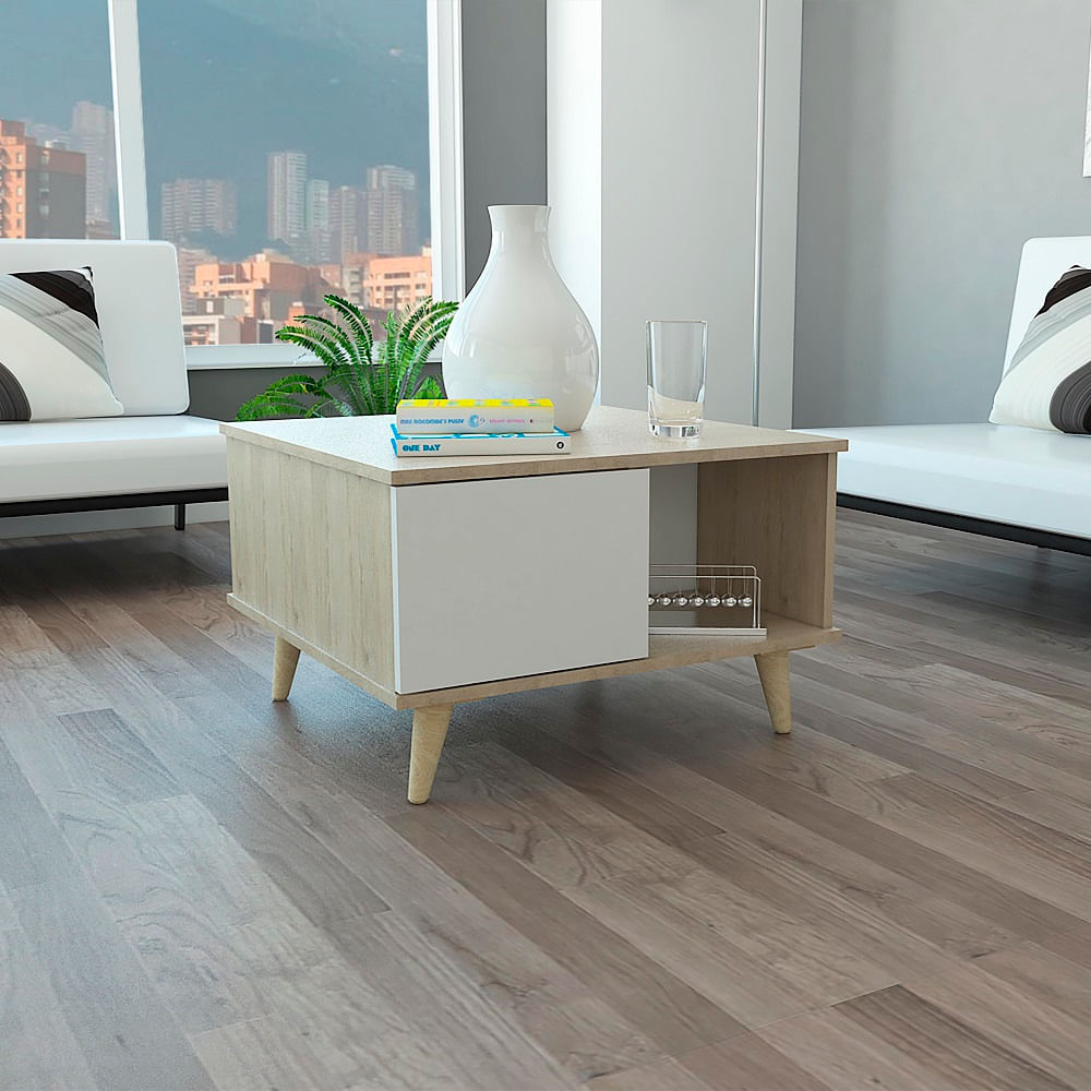 Mesa De Centro Acacia Rovere+Blanco