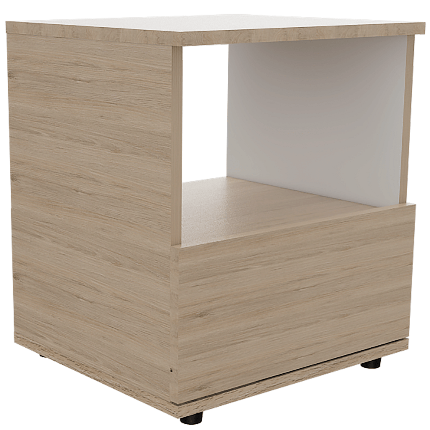 Mesa De Noche Camel Rovere+Blanco