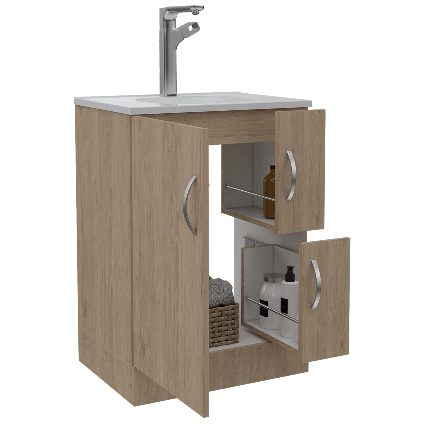 Mueble De Baño Vanguard Rta Rovere + Blanco
