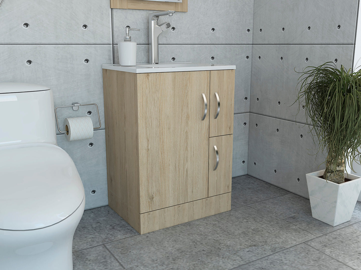Mueble De Baño Vanguard Rta Rovere + Blanco