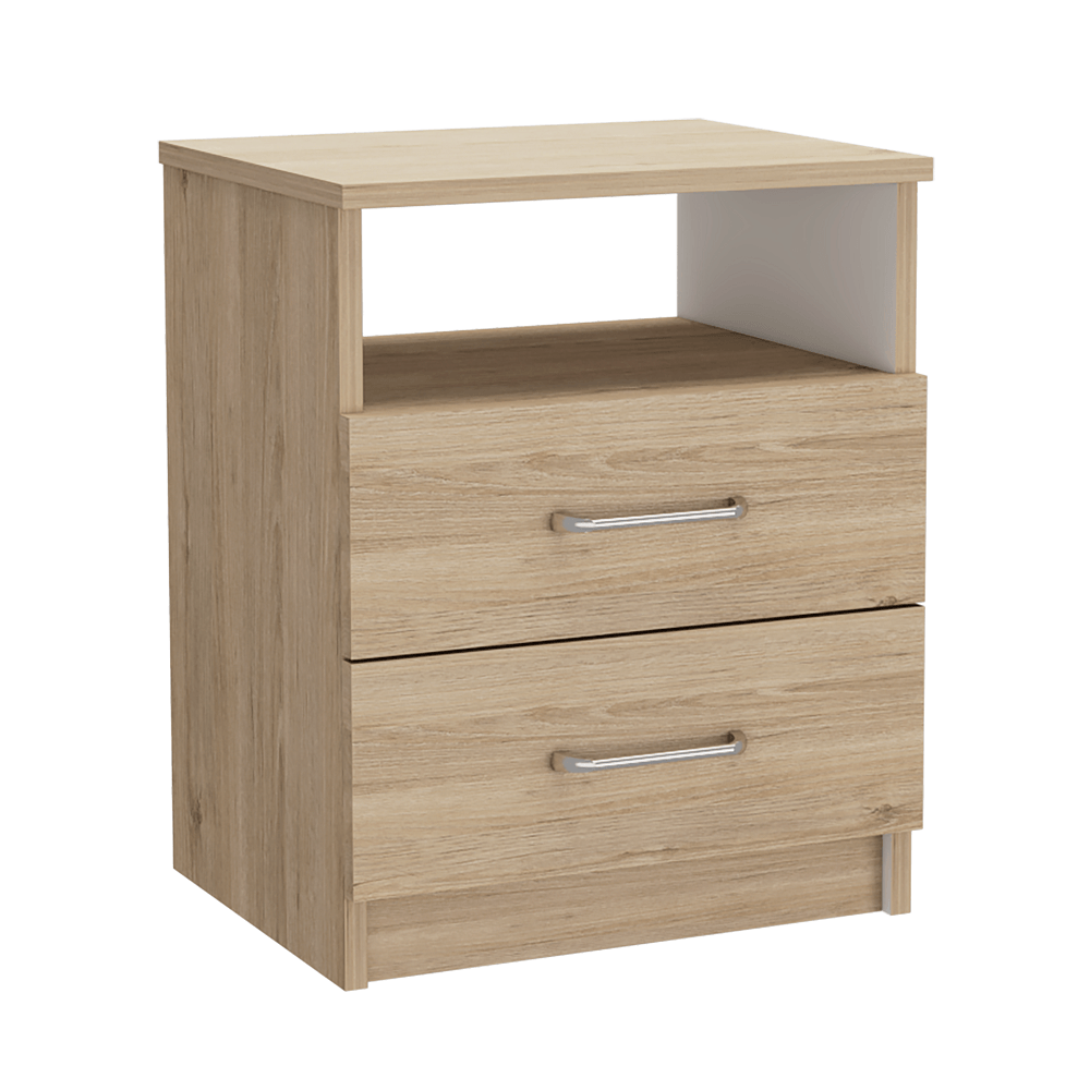Mesa De Noche Galileo Rovere+Blanco