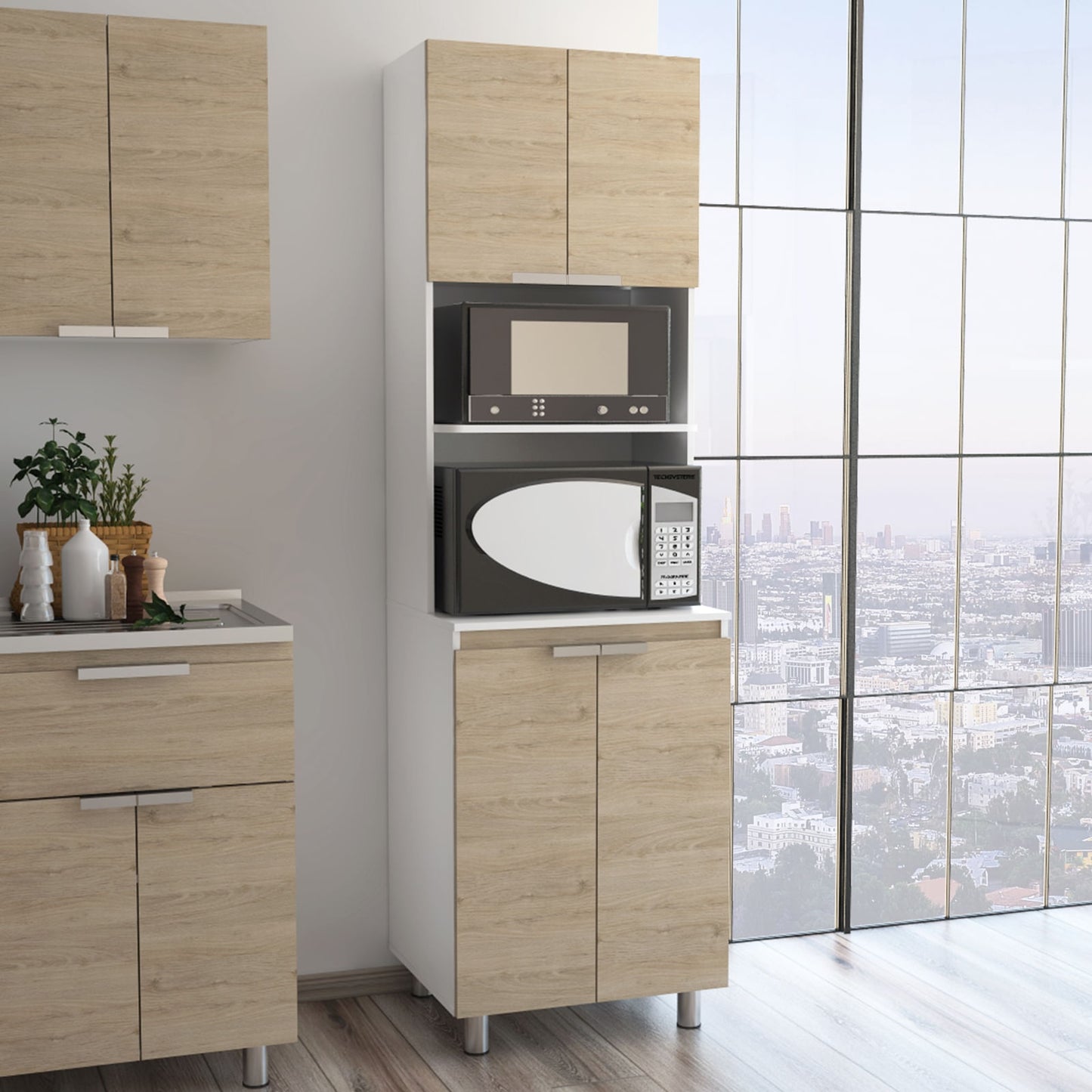 Mueble Microondas Fendi Rta Blanco Rovere