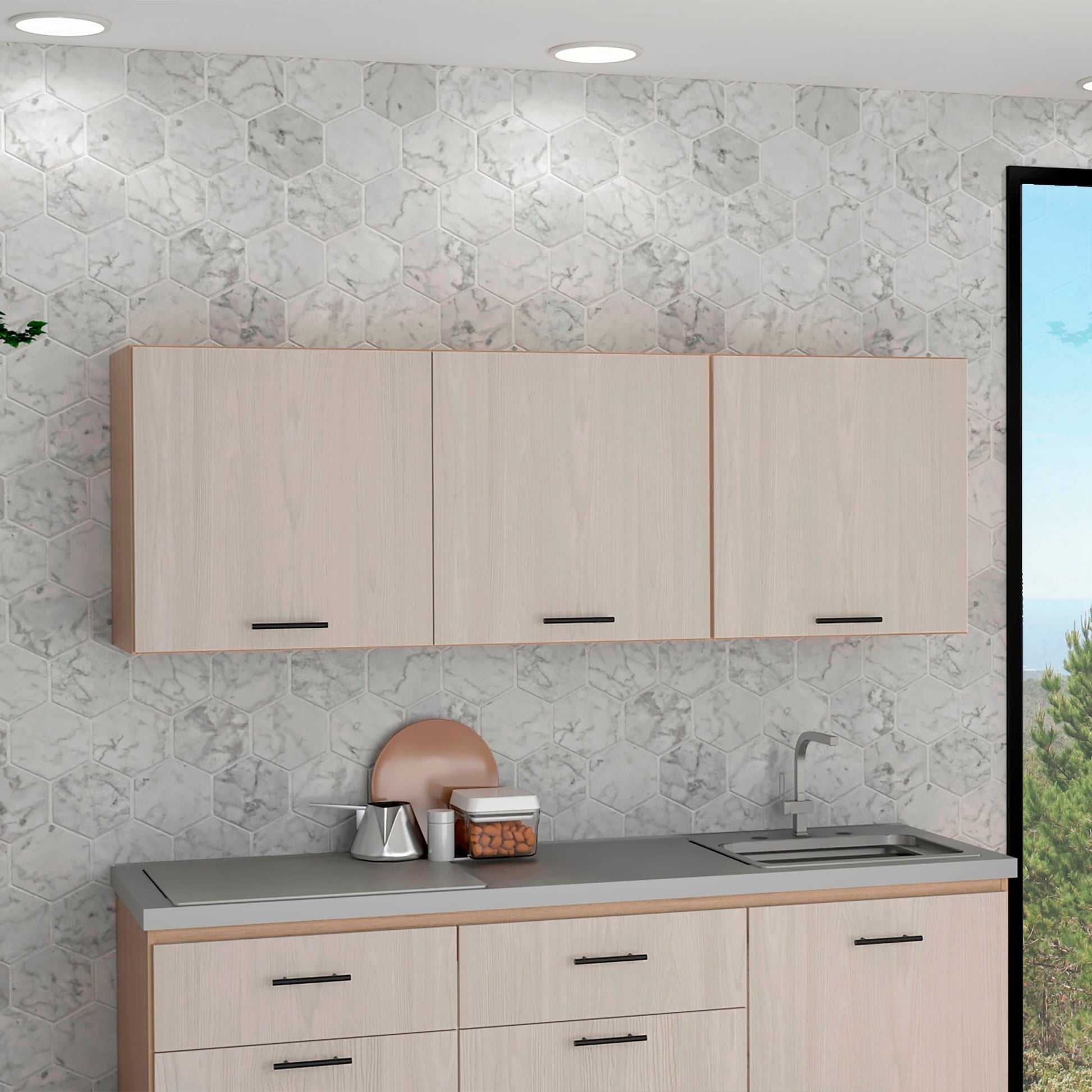 Modulo Superior 180 Kitchen Gante Rta Rovere Niebla