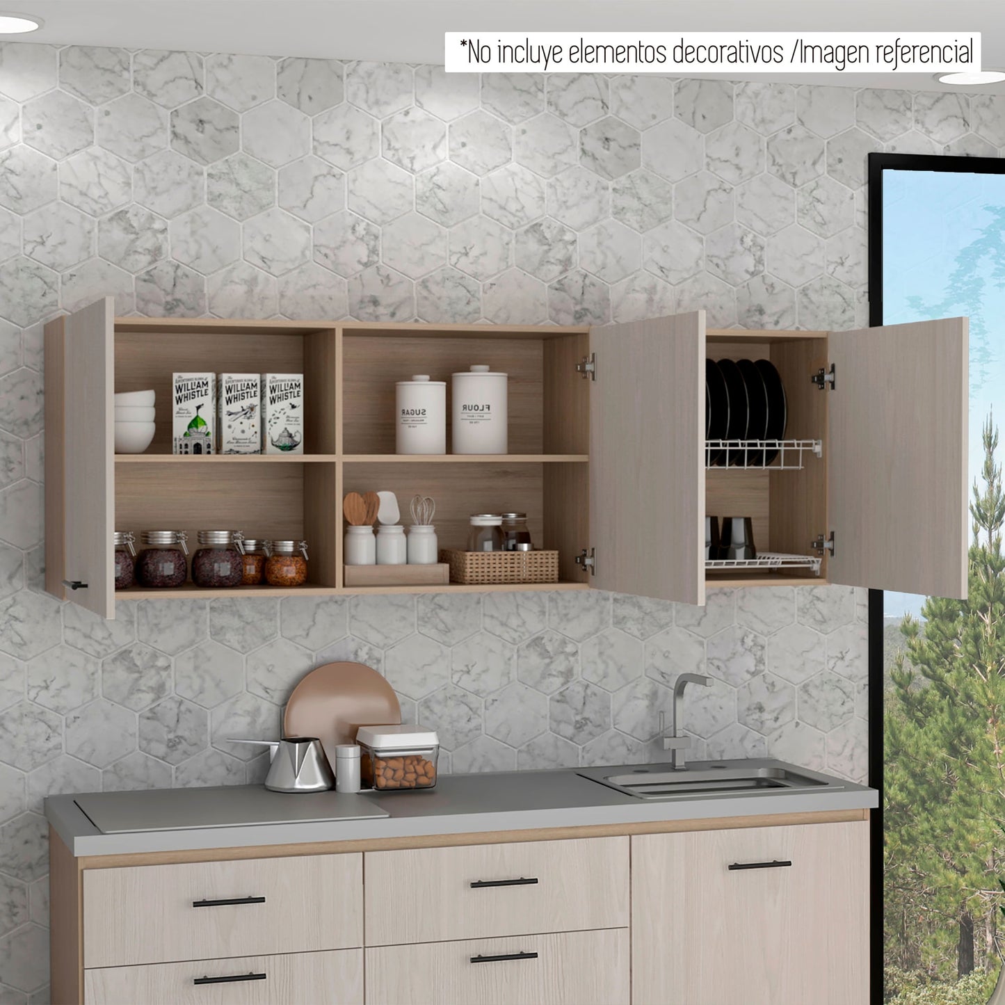 Modulo Superior 180 Kitchen Gante Rta Rovere Niebla