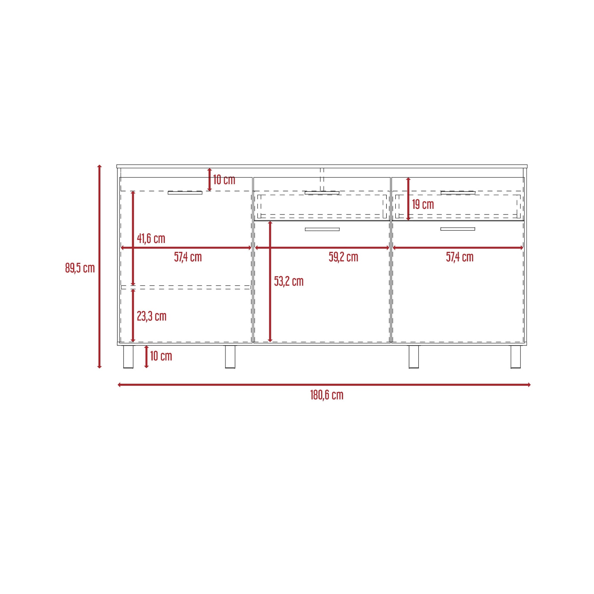 Modulo Inferior 180 Cocina Gante Rta Rovere Niebla
