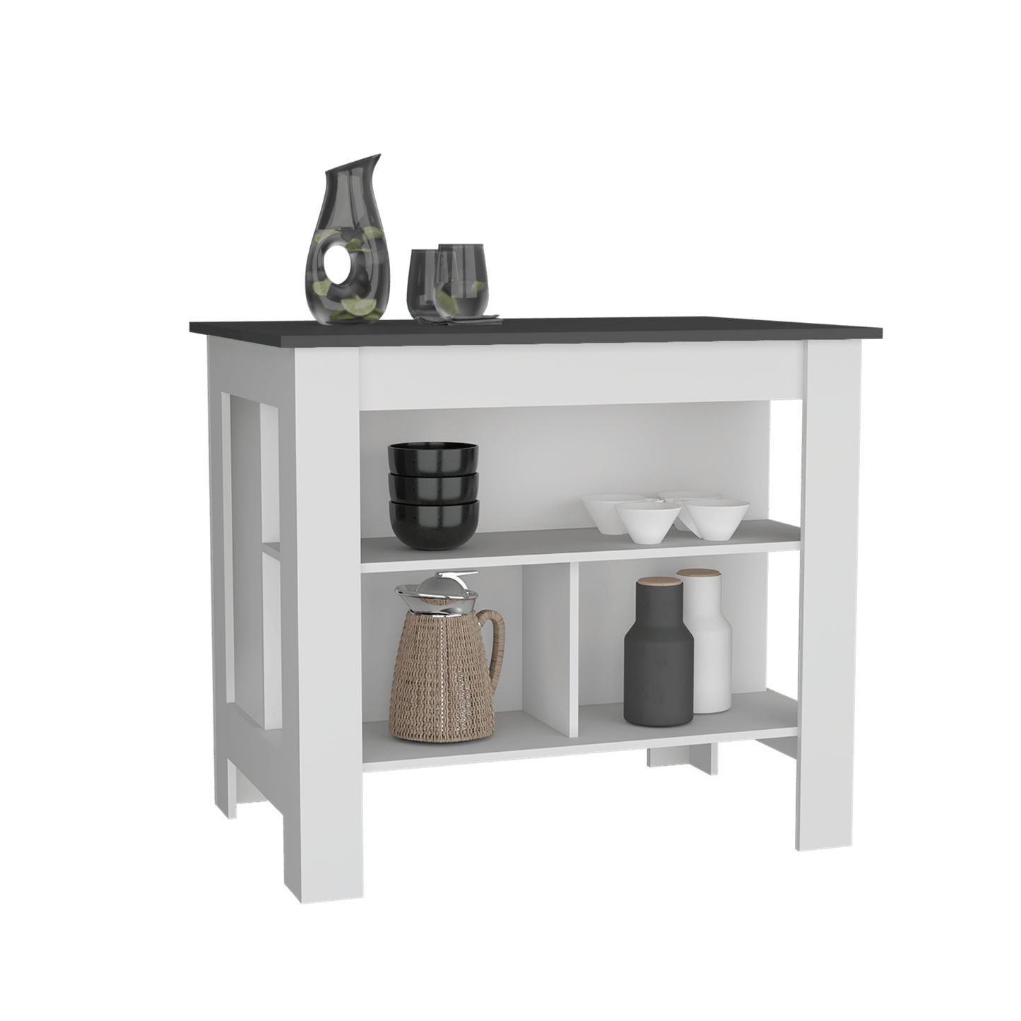 Isla Cala De Cocina 90X103 Rta Plomo Blanco Zf