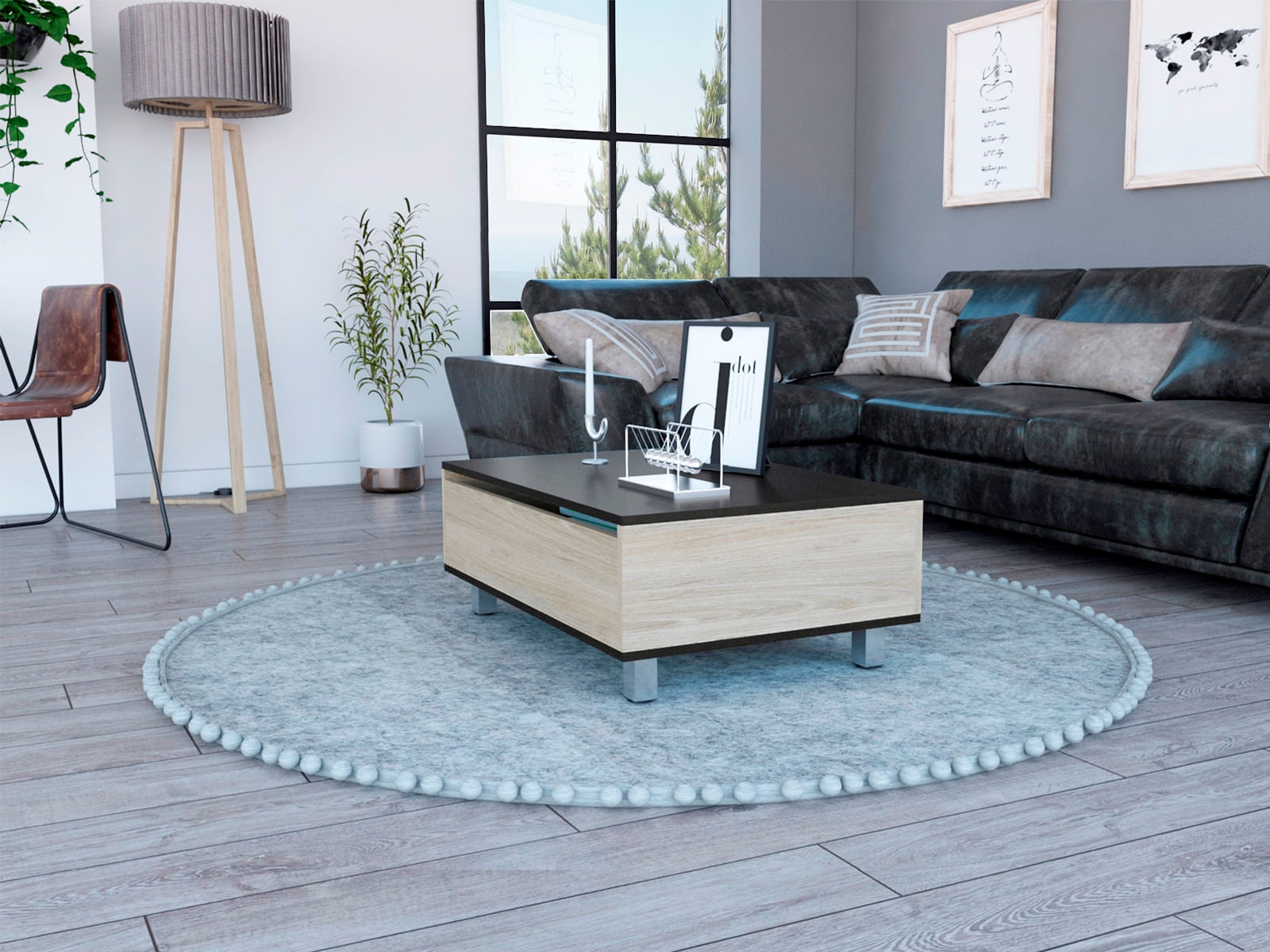 Mesa De Centro Funcional 5G-2 Rta Wengue Rovere