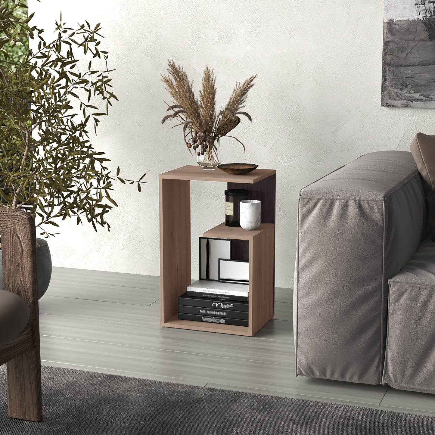 Mesa Auxiliar Everett 63X39X30 Rta Café Expresso Wengue Zf