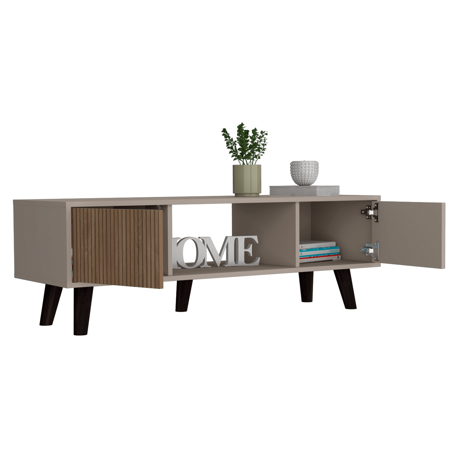 Mesa De Centro Funes L 120 X 40 Rta Taupe Lenno