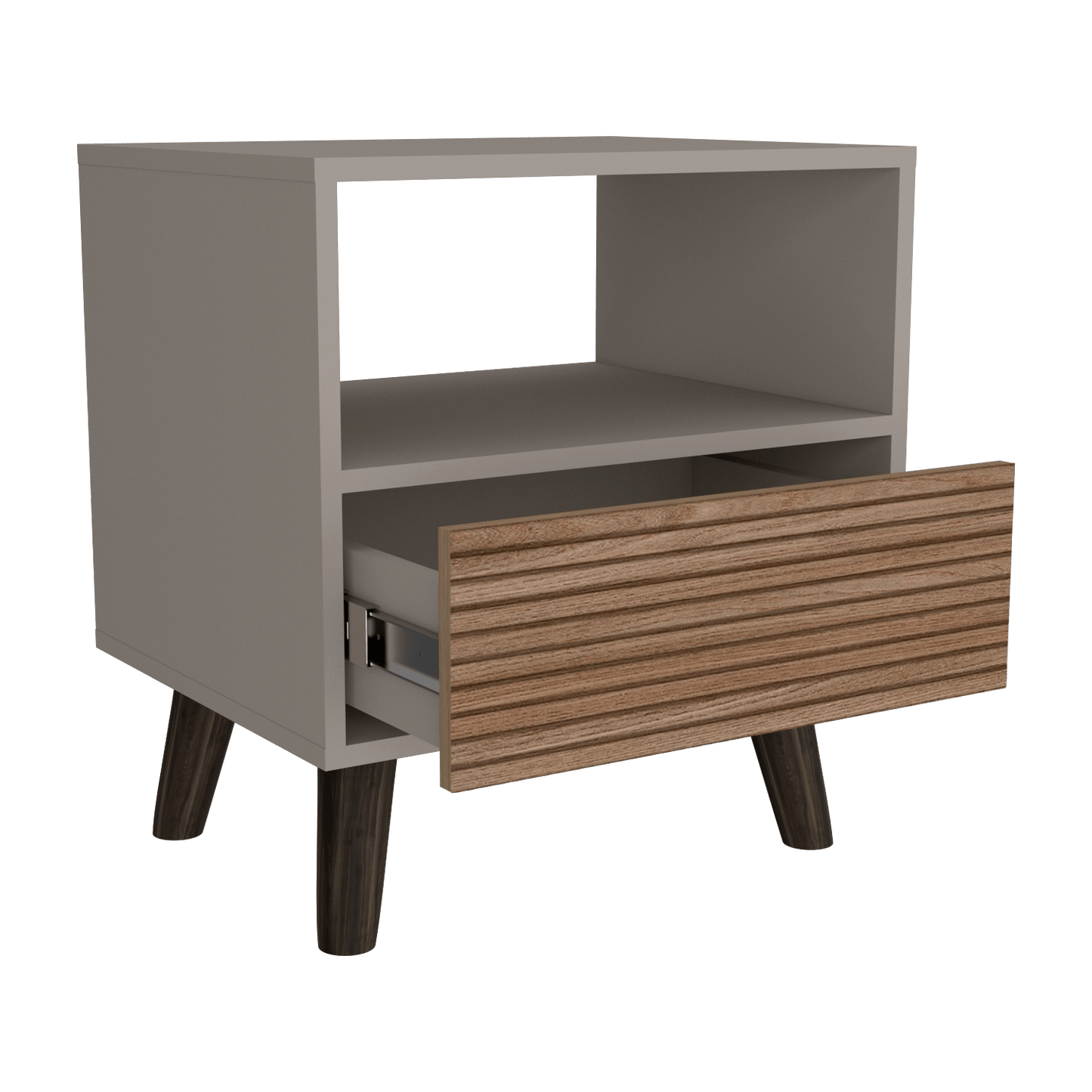 Mesa De Noche Funes L 55 X 50 Rta Taupe Lenno
