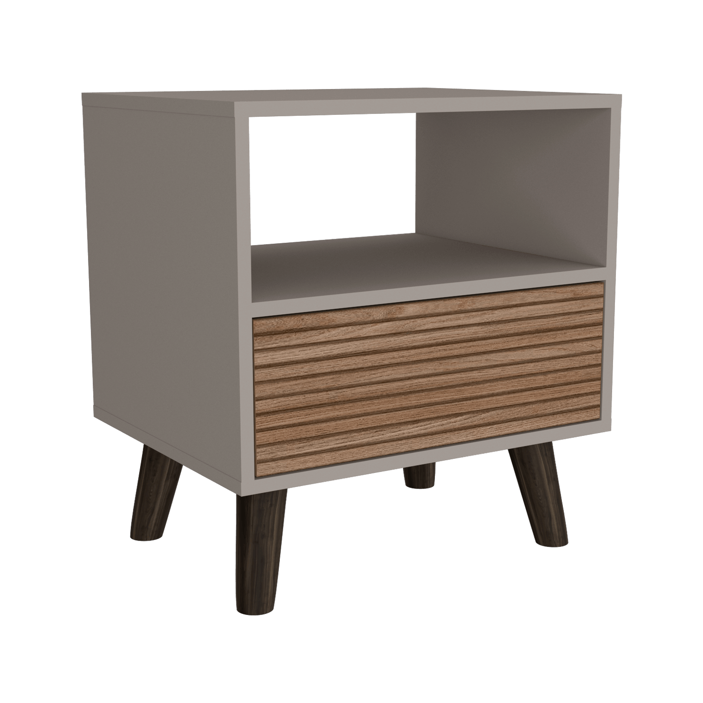 Mesa De Noche Funes L 55 X 50 Rta Taupe Lenno