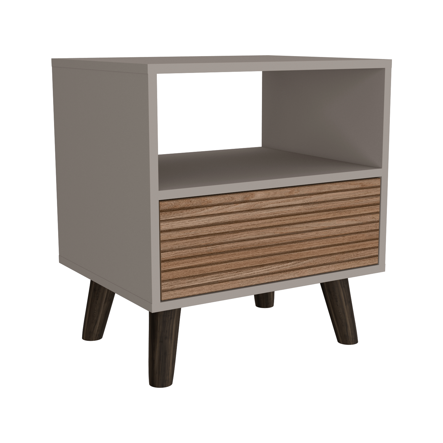 Mesa De Noche Funes L 55 X 50 Rta Taupe Lenno