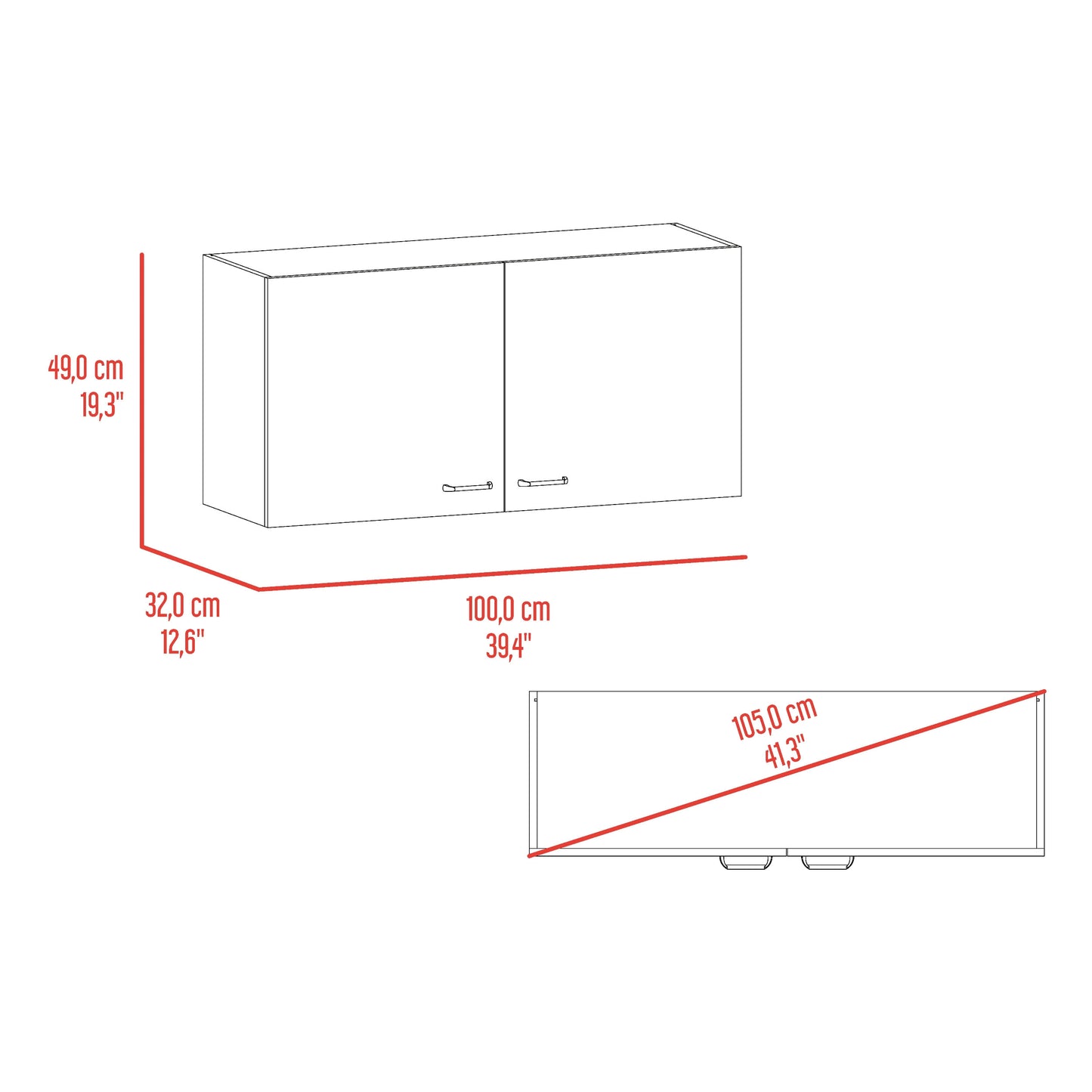 Mueble Superior Cocina Napoles 100 Rta Wengue Fresno