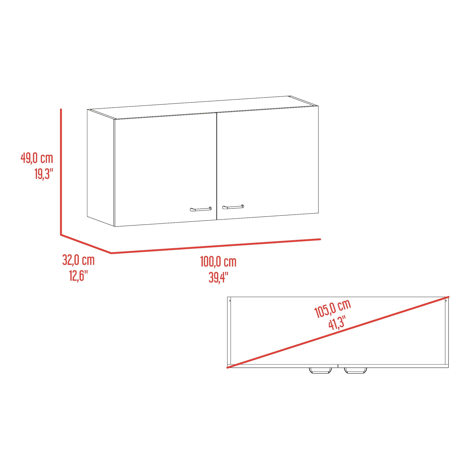Mueble Superior Cocina Napoles 100 Rta Wengue Fresno