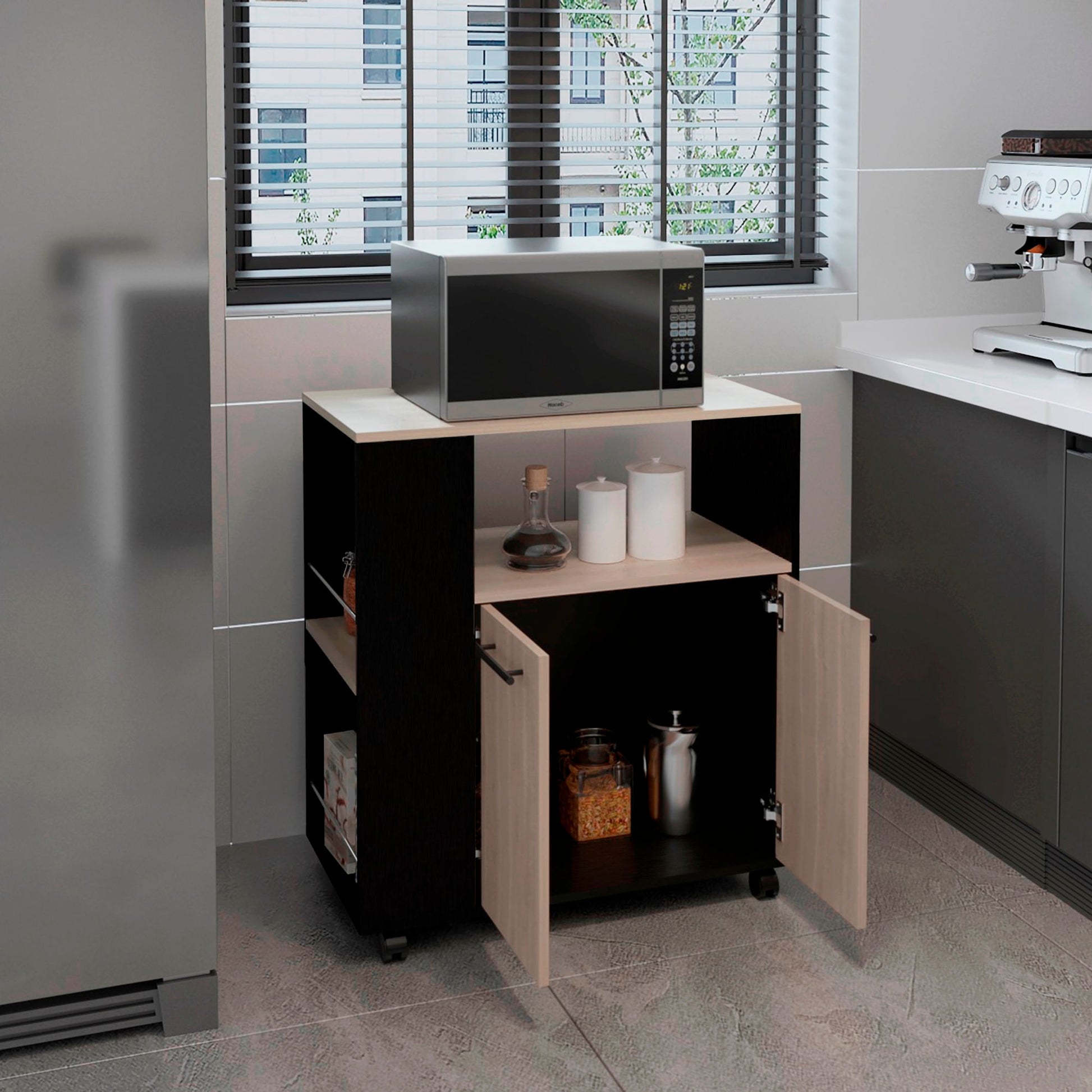 Mueble Auxliar De Cocina Portable Eldon 83X75X40 Rta Wengue Bardolino