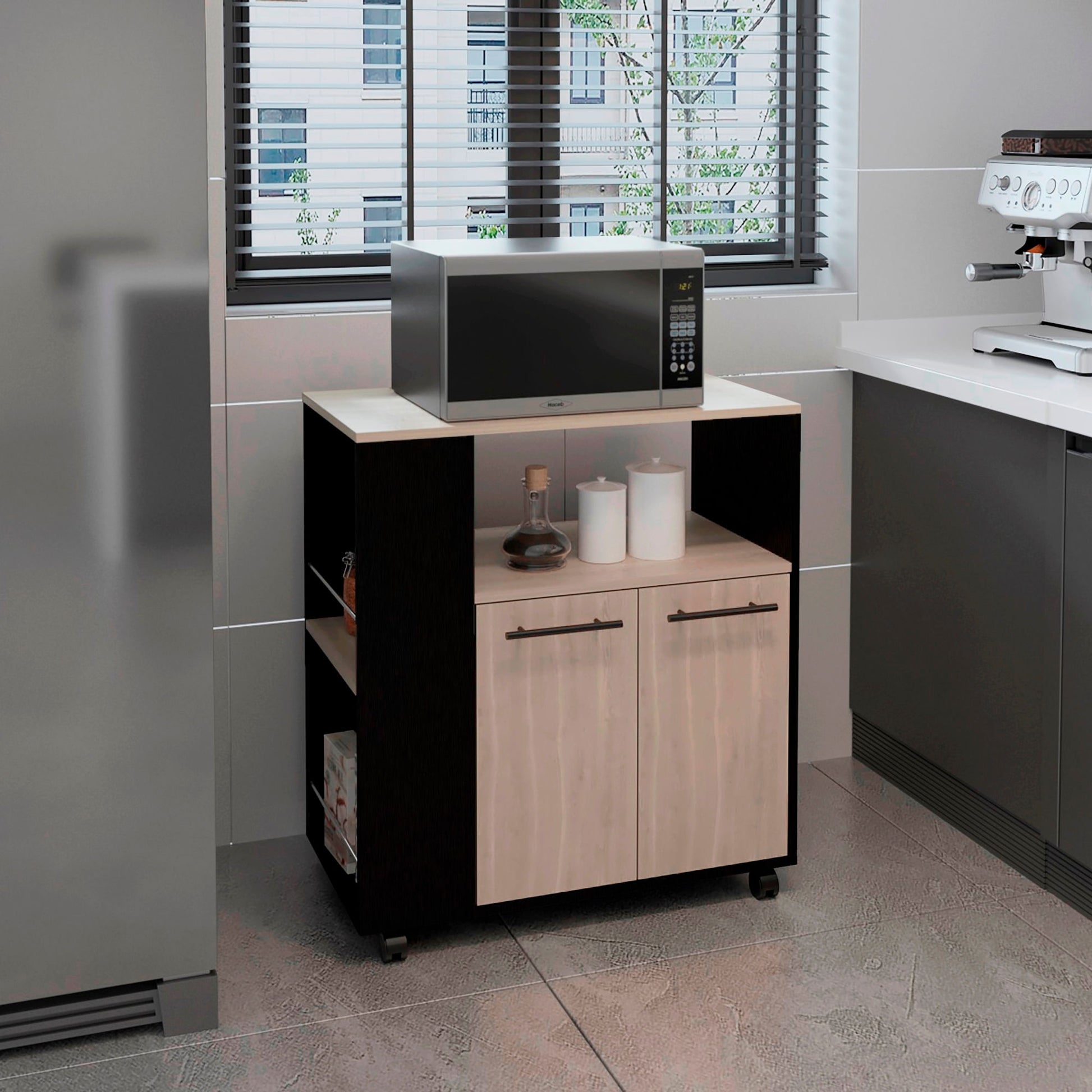 Mueble Auxliar De Cocina Portable Eldon 83X75X40 Rta Wengue Bardolino