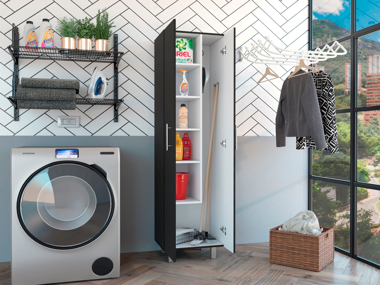 Mueble De Aseo Nala Rta Wengue + Blanco Zf